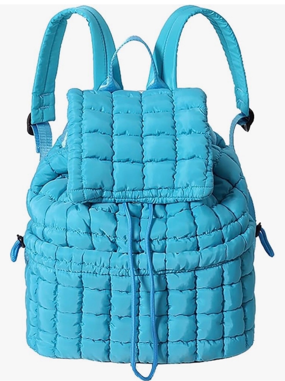 Quilted Puffy Backpack - Blue